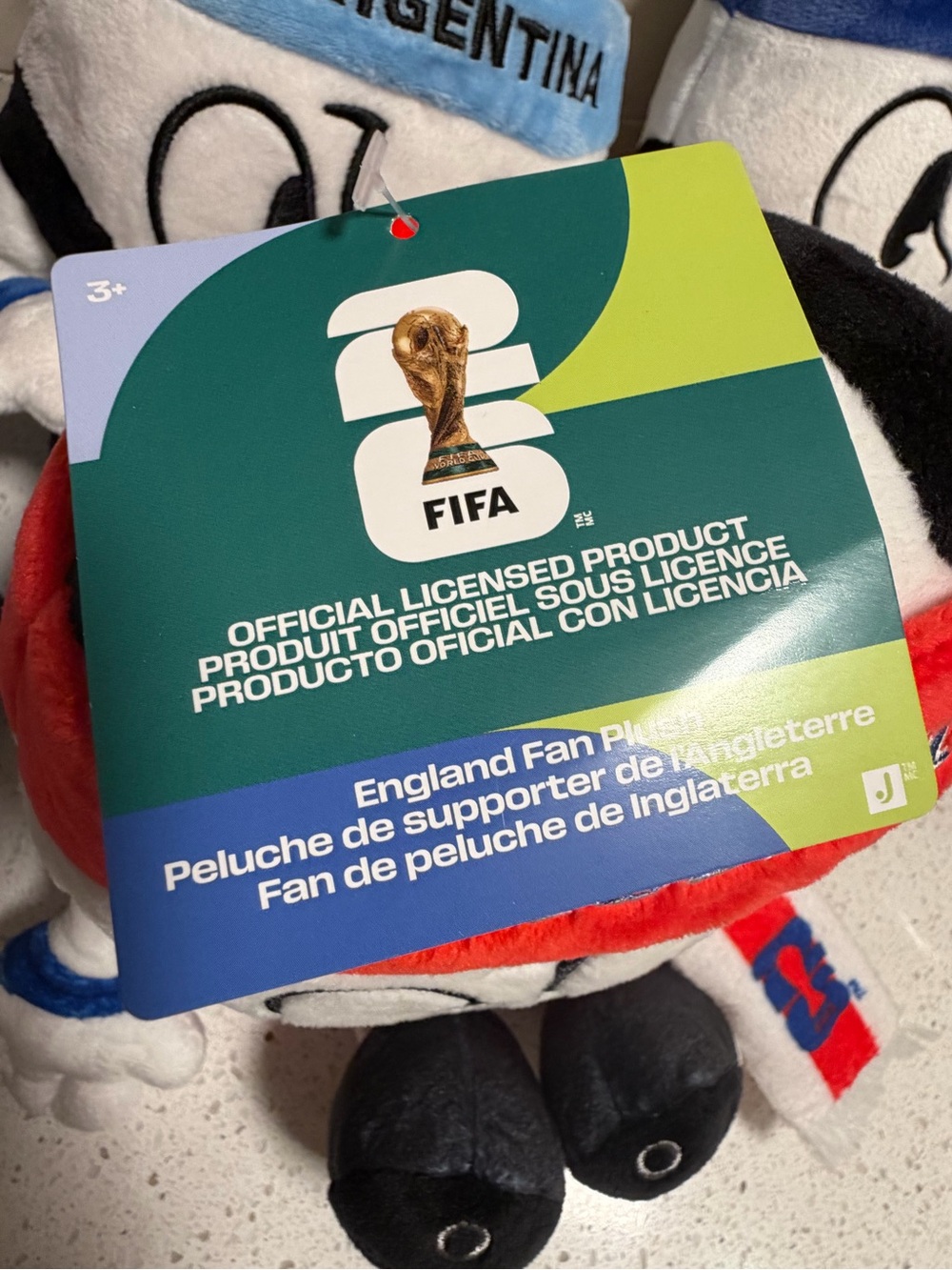 Jazwares FIFA World Cup 26 Plush Stuffed Animal - England Black, White & Red - Picture 5 of 10